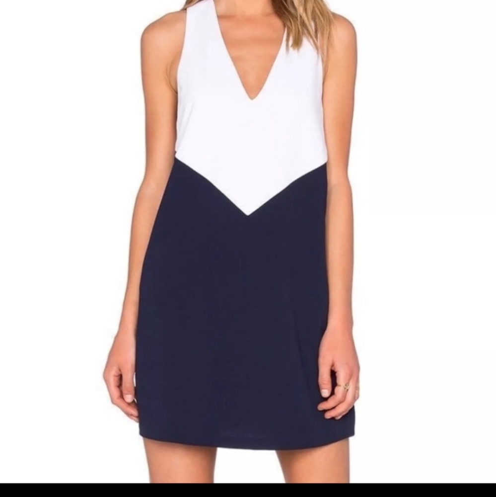 Alice & Olivia Maya Trapeze Color Block Dress Xs - image 1